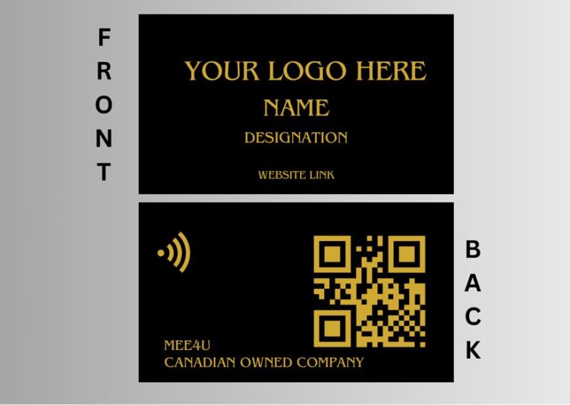 Basic Mee4u card | black glossy card with golden print